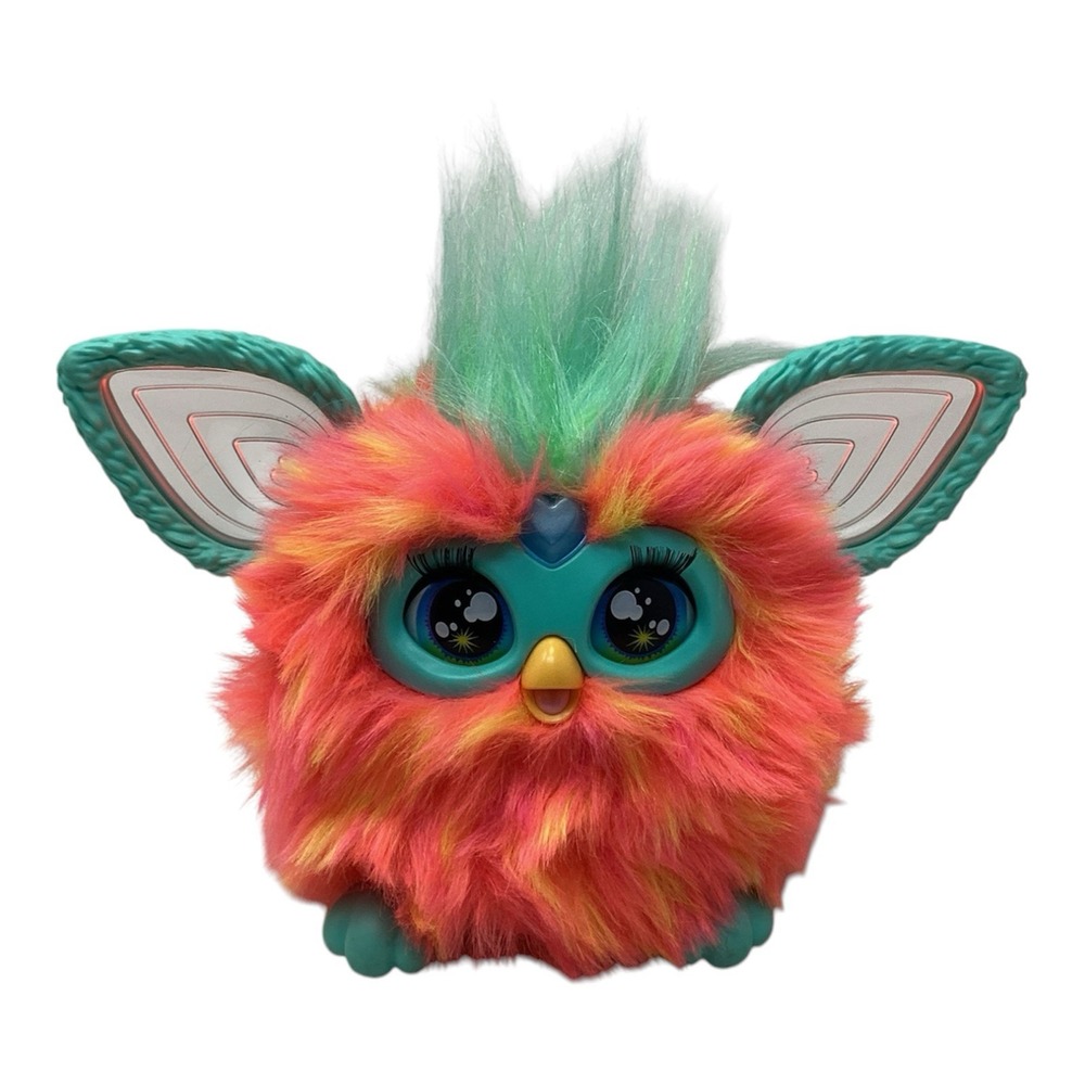 Hasbro Furby Interactive Plush Coral & Green 2023 Talks Lights Up